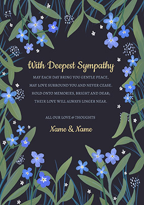 Sympathy Verse Personalised Floral Card