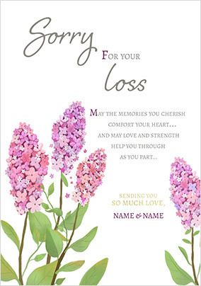 Floral Sorry for your Loss Sympathy Verse Card