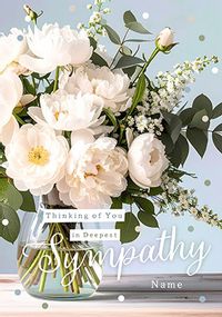 Tap to view Photographic White Floral Sympathy Card