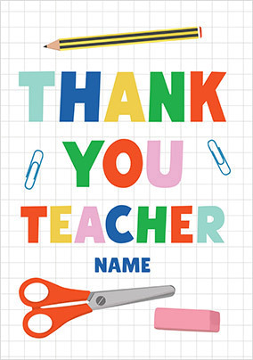 Thank You Teacher Colourful Card