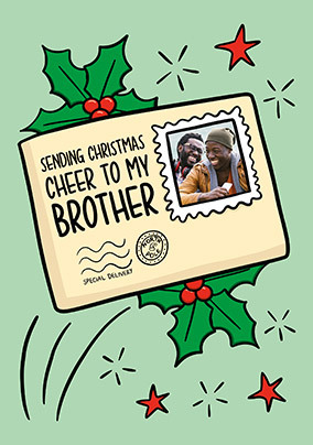 Cheer to My Brother Photo Christmas Card