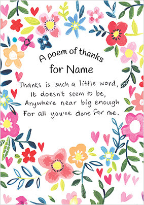 A Poem Of Thank You Card