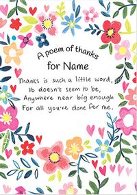 Tap to view A Poem Of Thank You Card