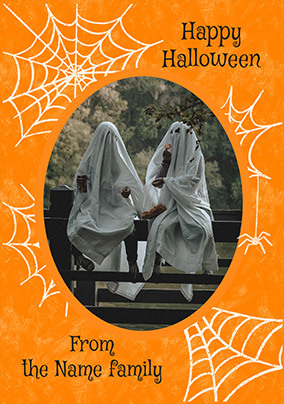 Cobwebs Photo Halloween Card
