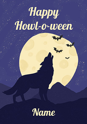 Wolf Howl-o-ween Halloween Card