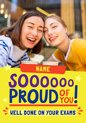 Yellow Soooo Proud Exam Photo Card
