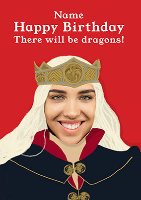 There Will Be Dragons Photo Upload Birthday Card