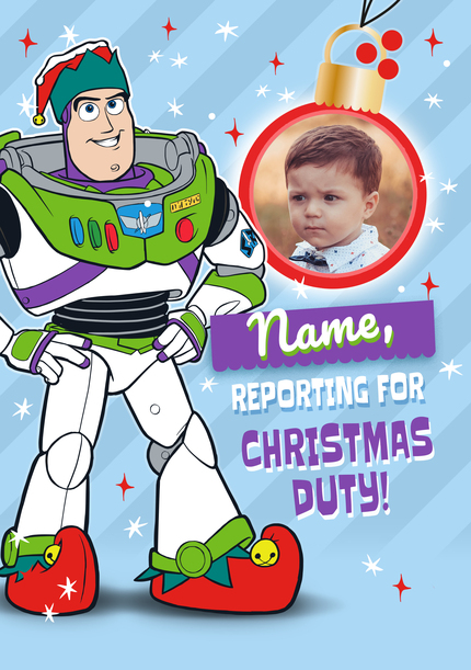 Toy Story Buzz Lightyear Christmas Photo Card