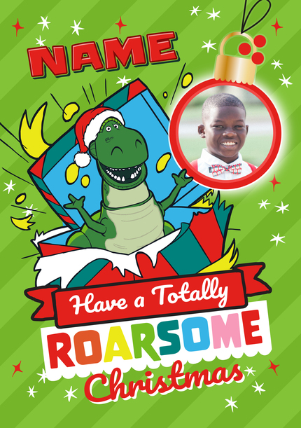 Toy Story Roarsome Christmas Photo Card