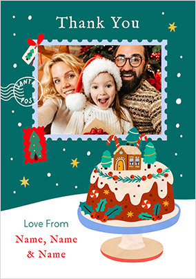 Family Photo Christmas Thank You Card