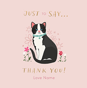 Cute Cat Square Thank You Card