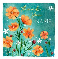 Tap to view Cosmos Flower Personalised Thank You Card