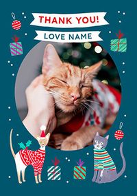 Tap to view Cute Christmas Thank You Card from the Cat