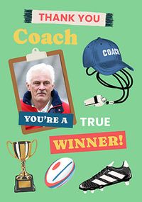 Tap to view Thank You Rugby Coach Photo Card