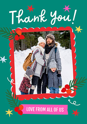 From All of Us Christmas Thank You Photo Card