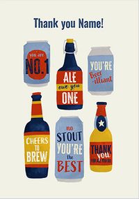 Tap to view Beers Personalised Thank You Card