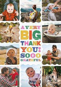 Tap to view Colourful Letterpress 10 Photo Thank You Card