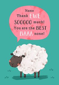 Tap to view Thank Ewe Sheep Thank You card