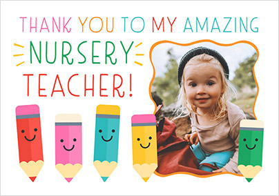 Amazing Nursery Teacher Thank You Card