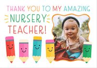 Tap to view Amazing Nursery Teacher Thank You Card