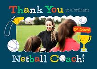 Tap to view Thank You Netball Coach Landscape Photo Card