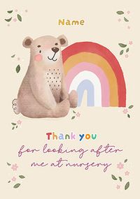 Tap to view Cinnamon Bear Thank You Nursery Teacher Card