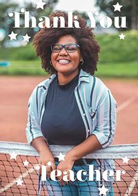 Tap to view Starry Full Photo Thank You Teacher Card