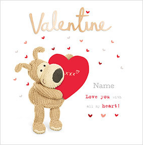 Boofle Big Heart Valentine's Day Square Card