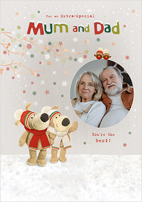 Boofle Mum And Dad Christmas Photo Card