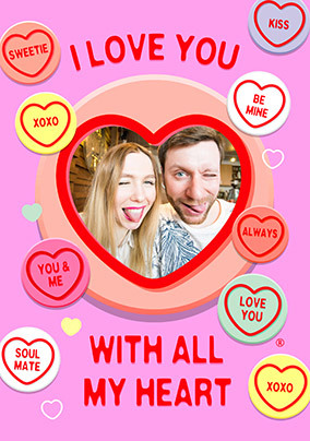 Love Hearts I Love You Valentine's Day Photo Card