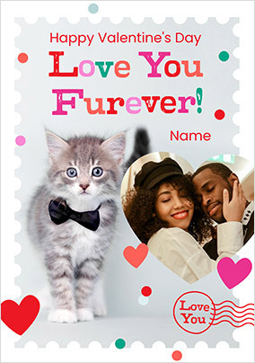 Rachael Hale Love You furever Kitten Valentine's Day Card