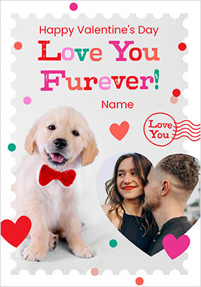 Rachael Hale Love You Furever Puppy Valentine's Day Photo Card