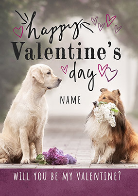 Dogs Personalised Valentine card