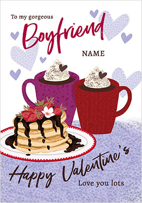 Pancakes Boyfriend Valentine Card