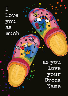 Personalised Clogs Valentine Card