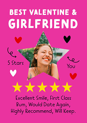 5 Star Rating Valentine's Day Card for Girlfriend