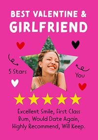 Tap to view 5 Star Rating Valentine's Day Card for Girlfriend