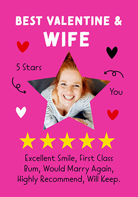 5 Star Rating Valentine's Day Card for Wife