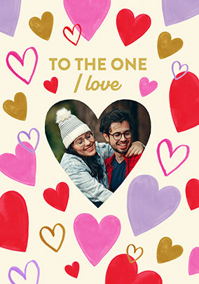 To the One I Love Heart Photo Valentine's Day Card