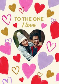 Tap to view To the One I Love Heart Photo Anniversary Card