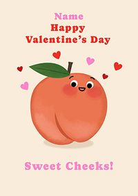 Tap to view Peach Happy Valentine's Day Sweet Cheeks Card