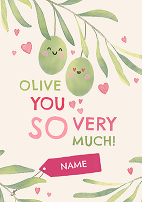 Olive You Personalised Valentine's Day Card