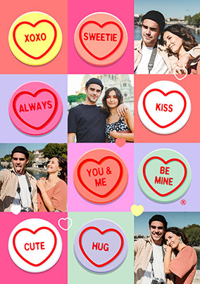 Love Hearts 4 Photo Valentine's Day Card