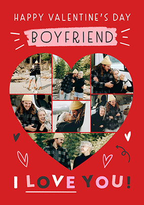 7 Photo Valentine's Day Card for Boyfriend