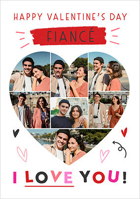 Fiancé 7 Photo Valentine's Day Card