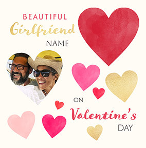 Beautiful Girlfriend Heart Photo Valentine's Day Card