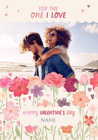 Tap to view One I Love Floral Photo Valentine's Day Card