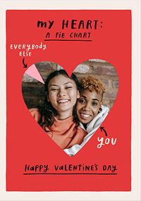 Tap to view You vs Everyone Else Photo Pie Chart Valentine's Day Card