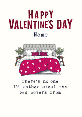 Steal The Bed Covers Valentine's Day Card