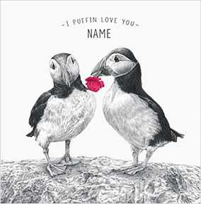 I Puffin Love You Valentine's Day Square Card